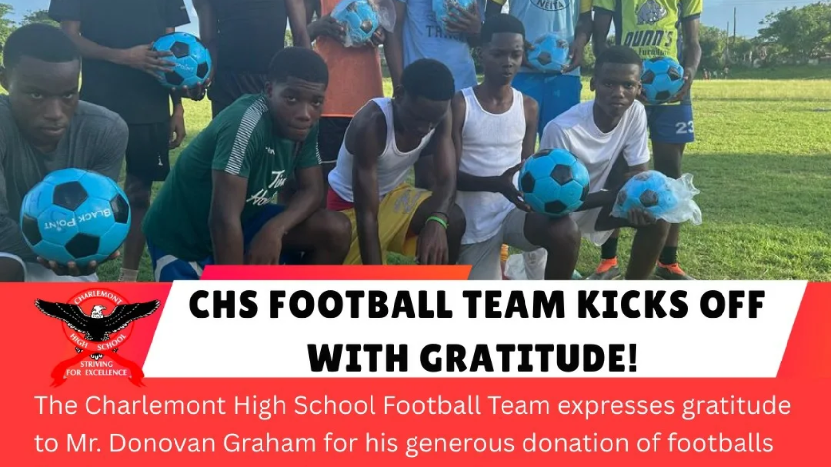 CHS Football Team says thank you!We would like to extend our heartfelt gratitude to Mr Donovan