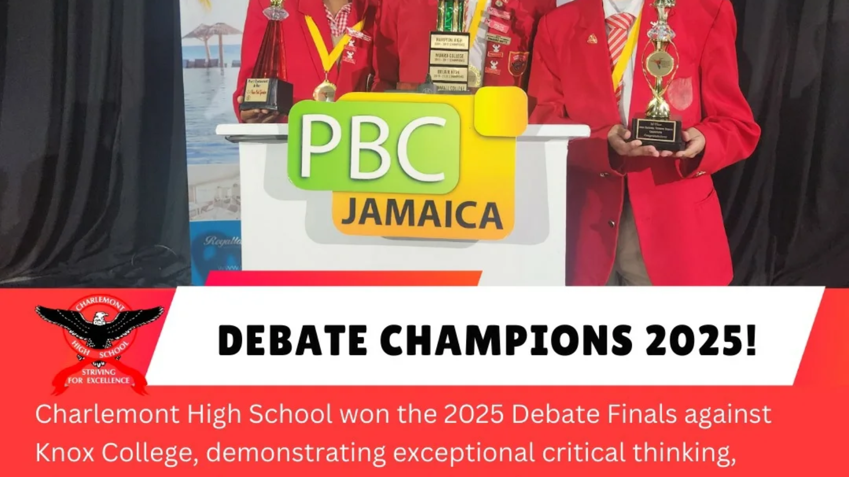 VICTORY IS OURS!Charlemont High School is proud to announce that we are the Debate Finals Champ